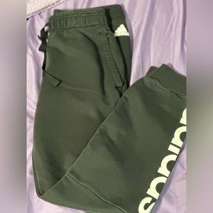 These are small adidas joggers. Worn a lot. In great condition.
